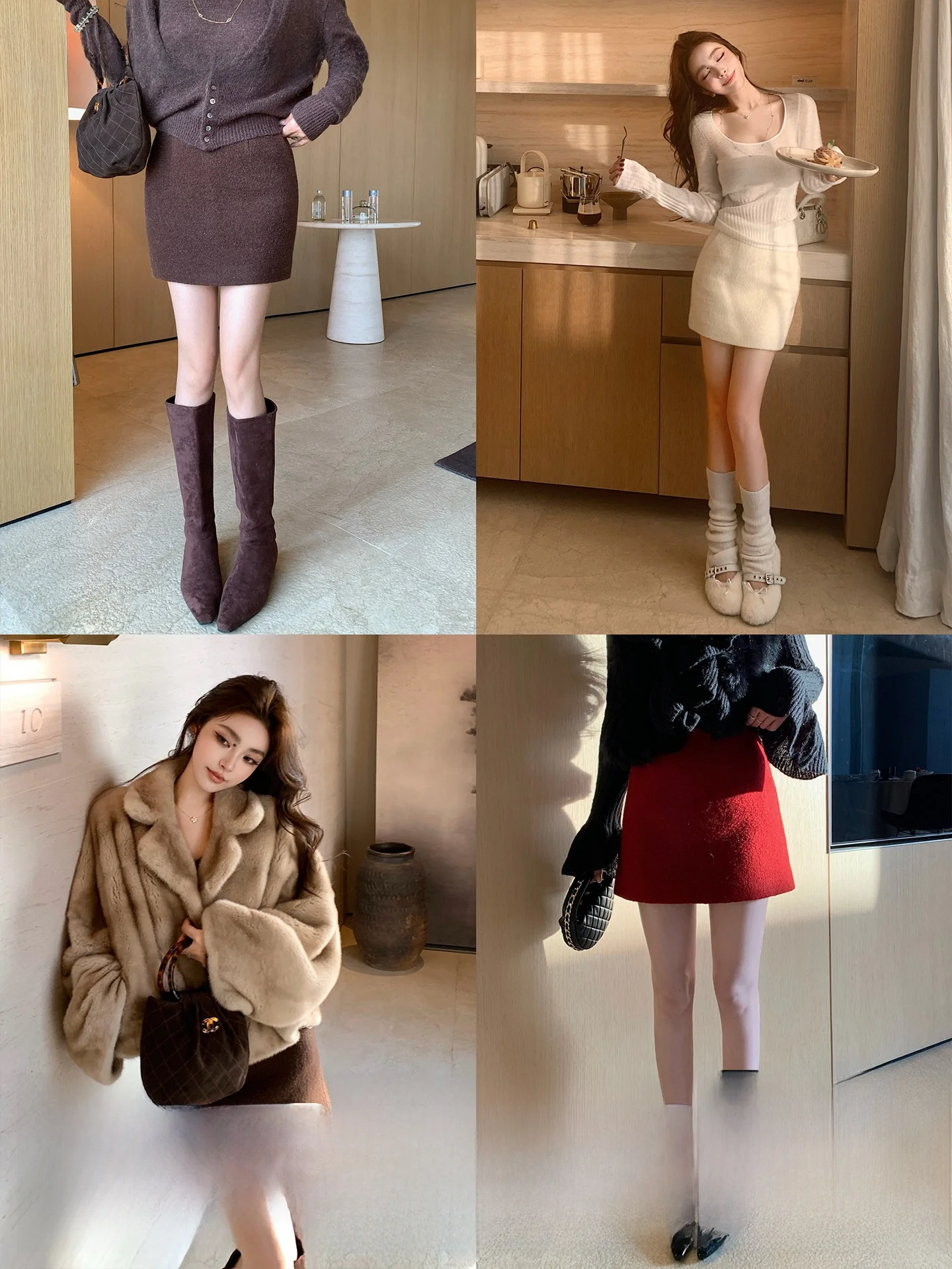 

Lilylikes Mousse Skirt 100% Wool Furry Texture Sweet And Spicy Miss Half Skirt Zipper Style mid Waist A-Line Skirt