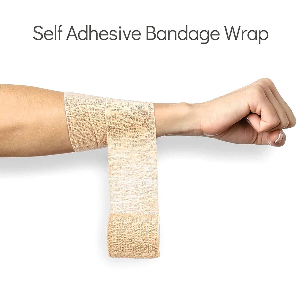 1Roll Wrap Sports Tape Bulk,Self Adherent Rap Tape,Self Adhering Stick Elastic Bandage,Power Flex Wrap for Wrist & Ankle Injury