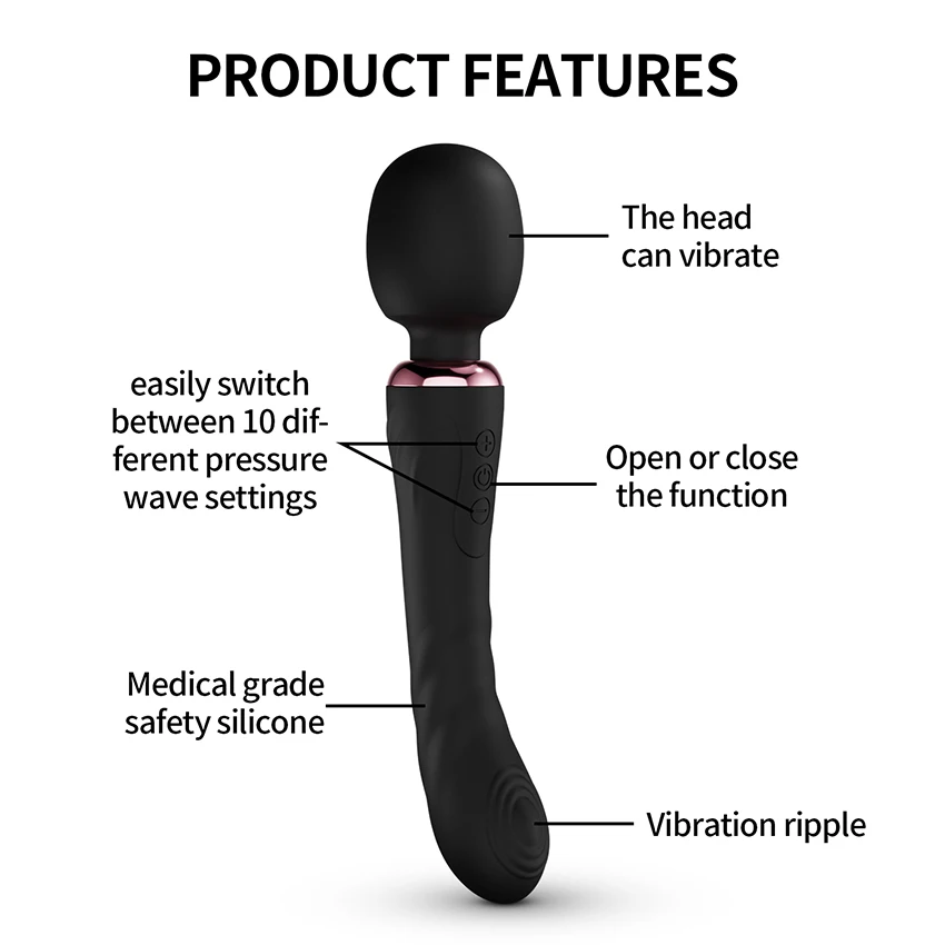 Powerful Dildos Vibrator Dual Motor Silicone Large Size Wand G-Spot Massager Sex Toy For Couple Clitoris Stimulator for Adults