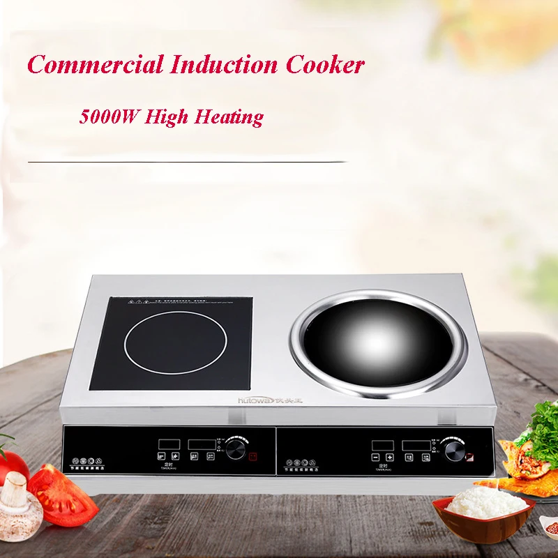 Commercial Dual Use Induction Cooker Factory Direct Sales One Flat One Concave Explosion Stir High Power Induction Stove