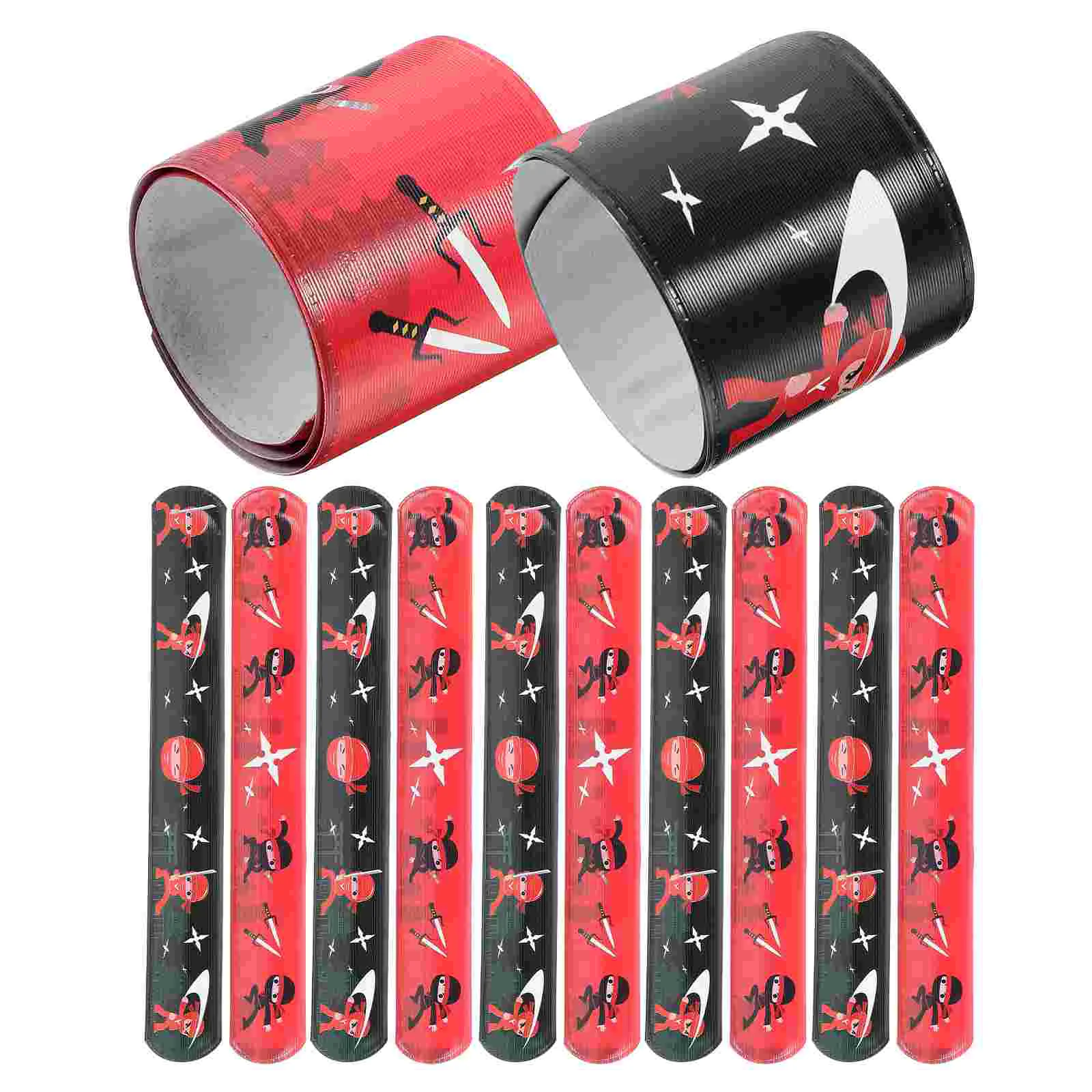12pçs pulseiras ninjas tapa crianças ninjas fontes de festa decorações pulseira tapa pulseira de pulso