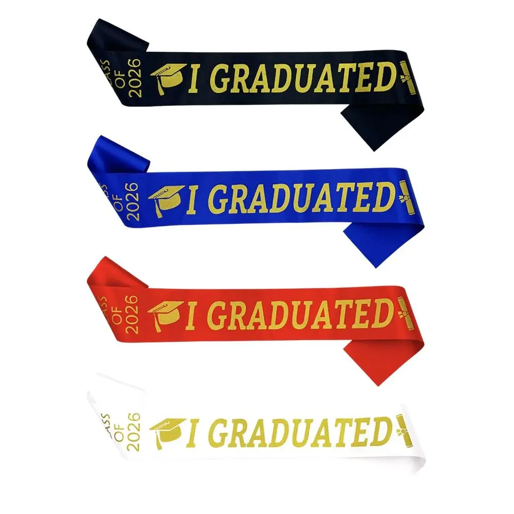 Class of 2026 Graduation Stole Sash I Graduated Happy Graduation Honor Stole Solid Color Unisex Graduation Gown Scarf Graduation