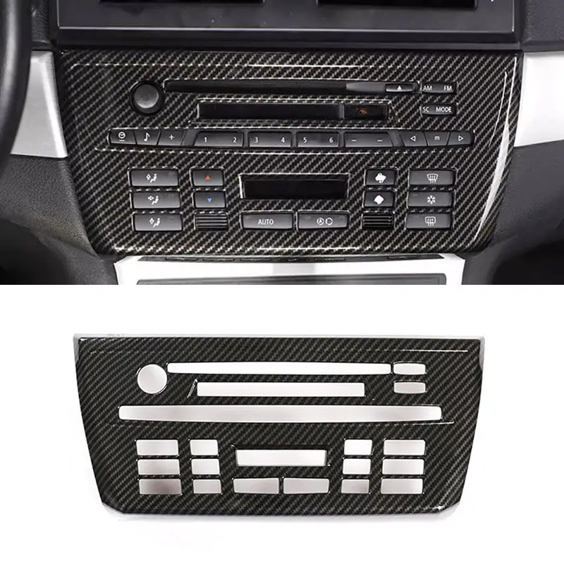 

ABS Car Center Console Volume Button CD Panel Frame Cover Trim For BMW X3 E83 2006 2007 2008 2009 2010 LHD Carbon Fiber Texture