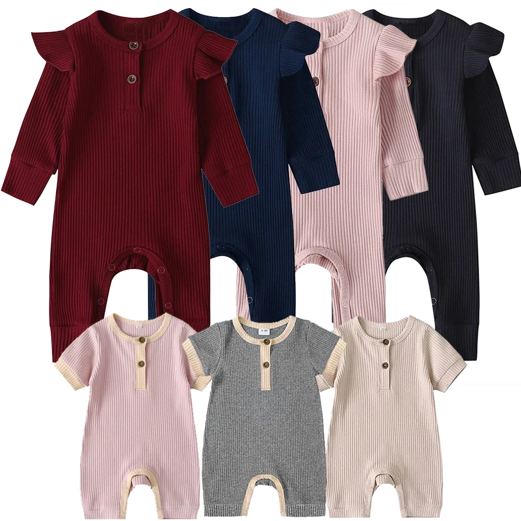 Baby Jumpsuit Spring Autumn Long Sleeve Jumpsuits Baby Clothes Sets for Newborn Boys Solid Bodysuit Girls Romper 0 to 18 Months