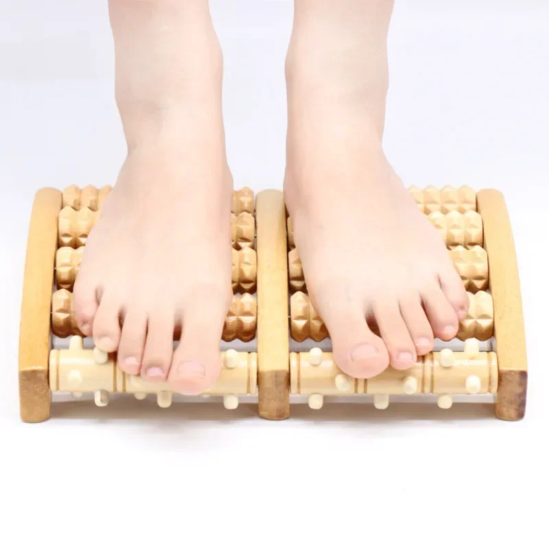 Relax Relief Massager Spa Gift Anti Cellulite Foot Massager Foot Care 5 Raw Wooden Foot Roller Wood Care Massage Reflexology