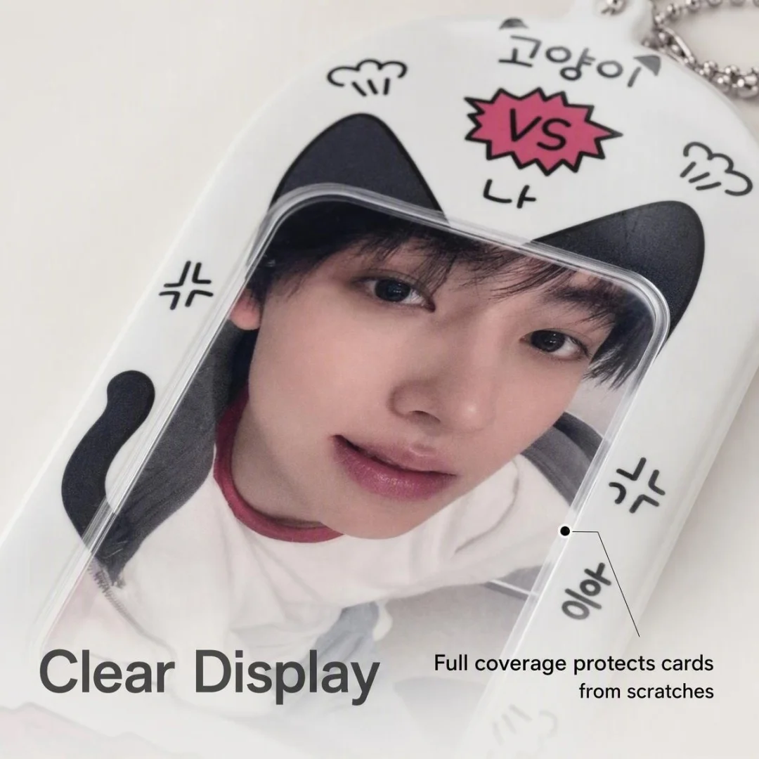 Kawaii Cat PVC Card Holder 3 Inch Photo Card Sleeve Idol Photocard Protector Pendant Keyring School Bus Card Case view 6