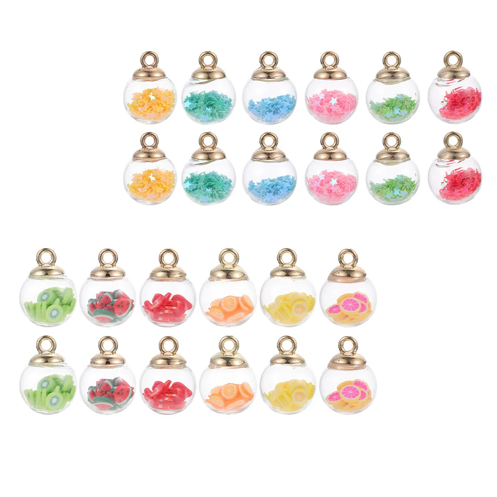 30 Pcs Daisy Pendant Accessories Beads Necklaces Glass DIY Jewelry Making Pendants