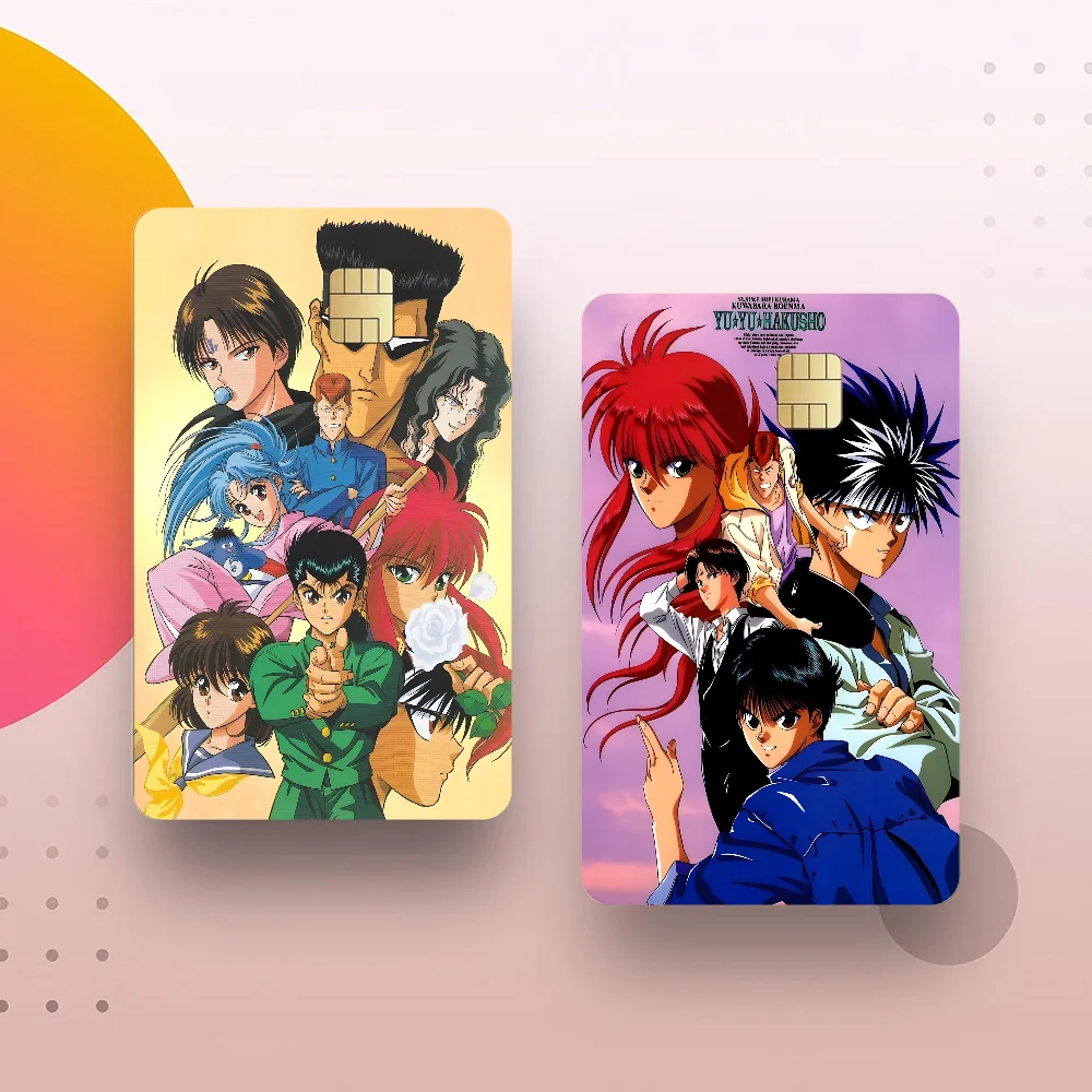 Anime YuYu Hakusho Anime pegatina de dibujos animados película piel para tarjeta de crédito tarjeta de autobús bancaria de débito