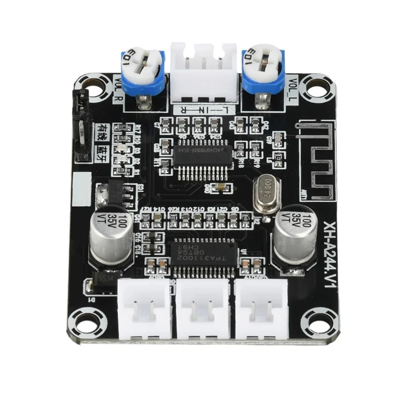 FFYY-XH-A244 DC12- 24V Módulo Amplificador de Áudio Bluetooth Placa Amplificadora Digital Dual Channel 30Wx 2 Amplificador Estéreo Hifi