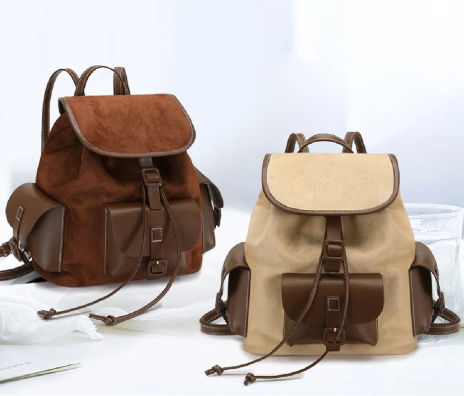 

2026 New Preppy Style Fashion Vintage High Quality Leather Backpacks Women's Tassels Shoulder Bags Totes Large Capacity Backpack