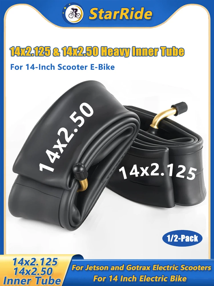 AliExpress Ride Part 1/2 Pack 14x2.125 & 14x2.50 Heavy Duty Inner Tube 14 Inch Inner Tubes Tire for Scooter E-Bike 14*2.125 14*2.50 Accessories Parts