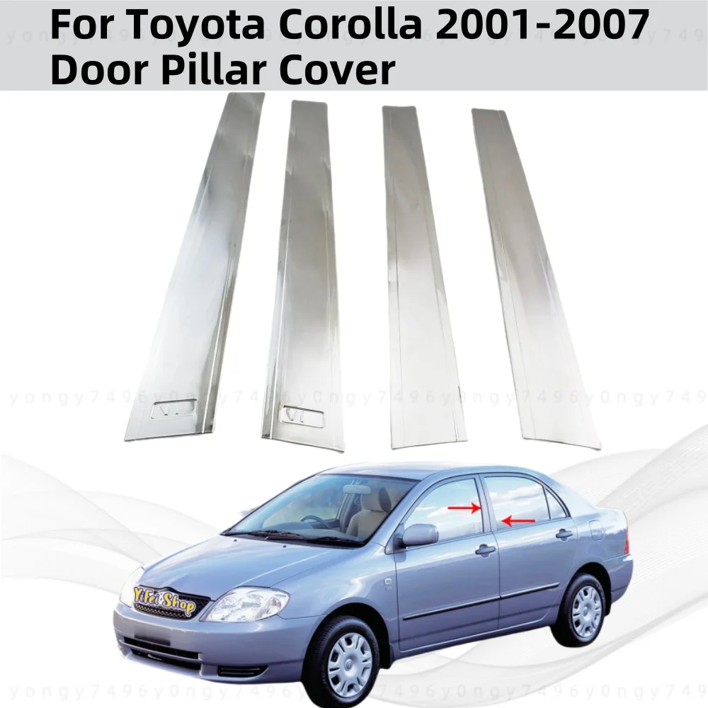 

Car Upgra ABS Chrome Accessories Plated 2004 2006 2008 2010 2014 For Toyota Probox Succeed Door Pillar Cover Trim Paste Style