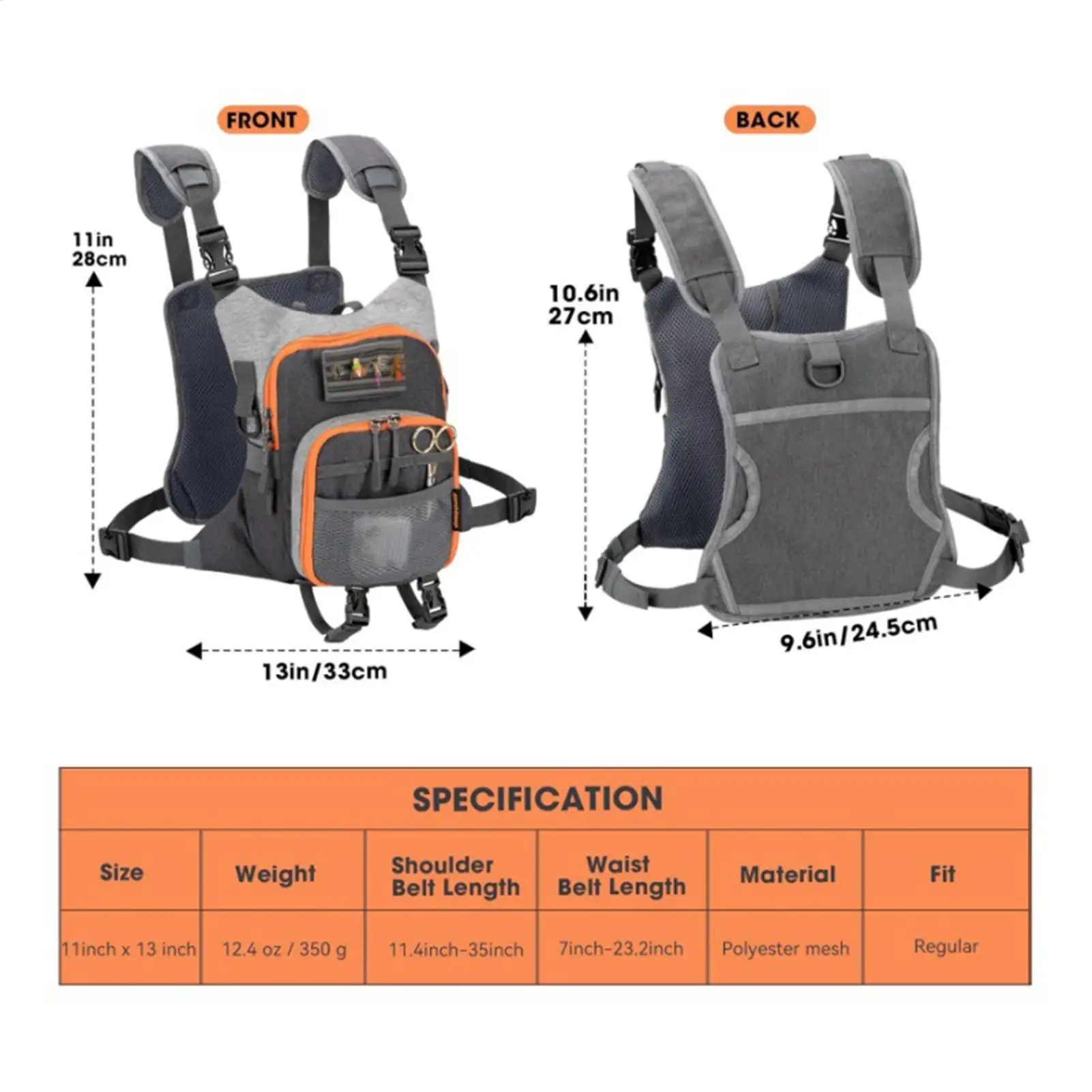 Trout Fishing Bag Vest Type Organizer Fly Fishing Sling Pack For Saltwater Freshwater Bass Trout Catfish Tool Rig Lure Bait view 6