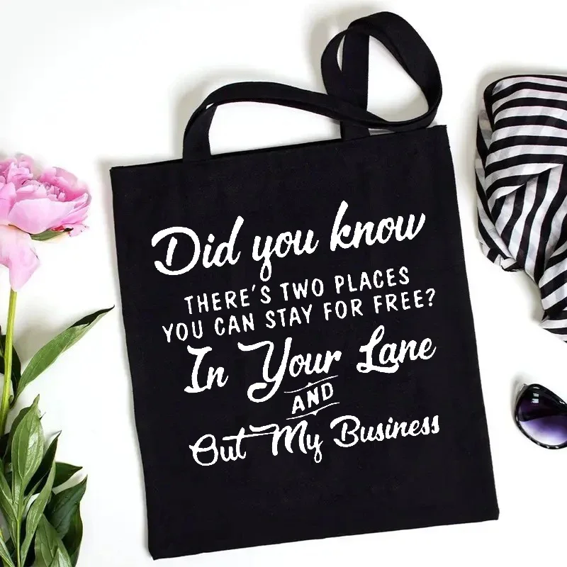 

Minimalist Style Letters Inspired Artistic Canvas Tote Bag Durable Friendly Shopping Bag for Women and Men Perfect for Daily Use