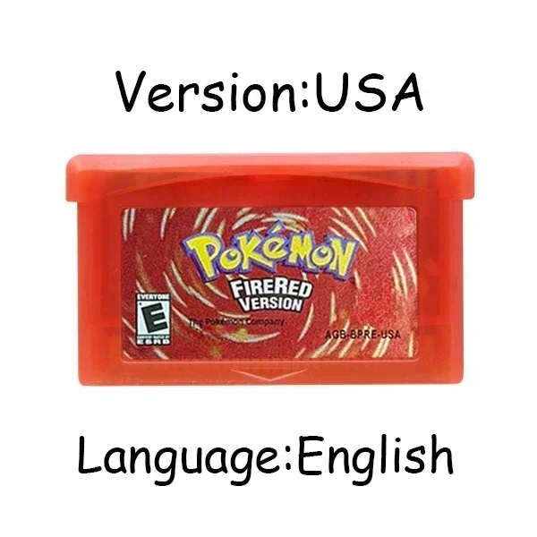 GBA Game Pokemon Series 32 Bit Video Game Cartridge Console Card Pokemon Emerald Ruby FireRed LeafGreen Sapphire Multi-language