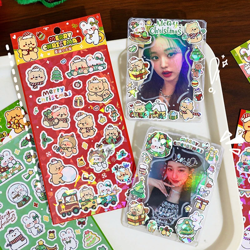 1/4Pcs Kawaii Cartoon Stickers DIY Hand Account Diary Decorative Stickers Cute Christmas Decorative Stickers Kids Toys Gifts