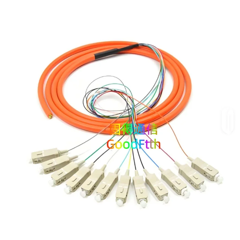 Fiber Pigtail SC 62.5/125 OM1 12 Core Distribution 12Core Bundle Cable GoodFtth