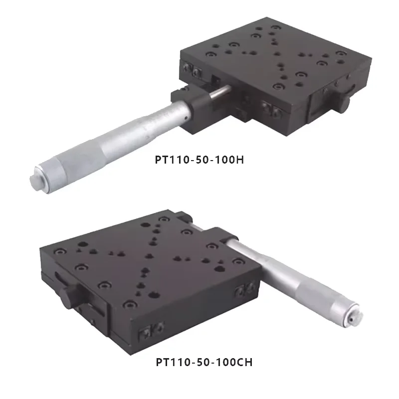 PT110-50-100CH X Axis Manual Linear Stage, Manual Displacement Station, Manual Platform, Optical Sliding Table, 50mm Travel