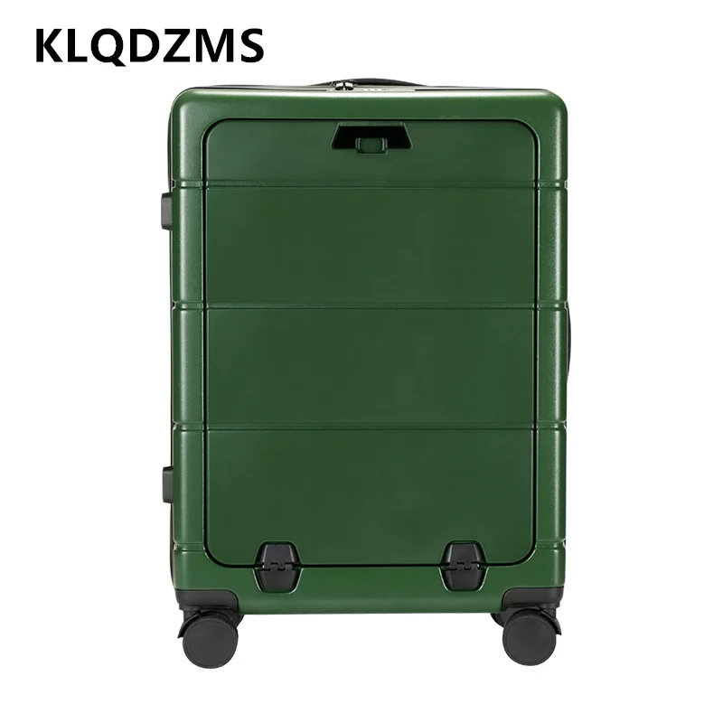 

KLQDZMS ABS + ПК чемодан с передним отверстием для ноутбука, посадочный чехол, чехол на колесике с зарядкой через USB, 20 "24" 26 дюймов, большой вместительный чемодан