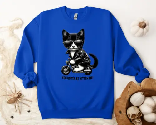 Polarshe Crazy Cat, moto e gatto, carino, amante degli animali, Cool, gatto nero/felpa