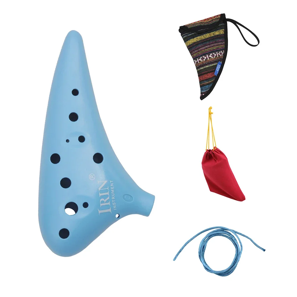 12 Hole Ocarina with Storage Bag Lanyard Professional ABS Ocarinas Musical Instrument for Music Lover and Beginner