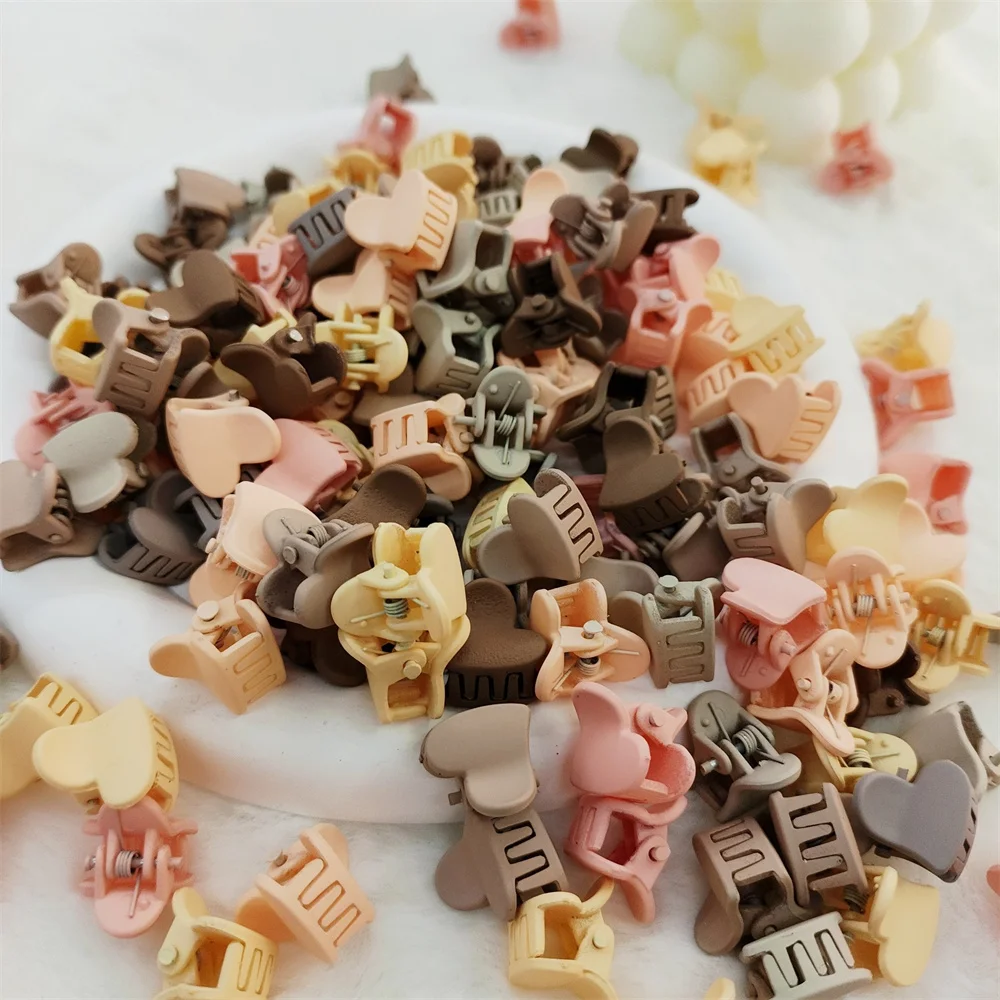 

100 шт./лот, маленькие милые заколки для волос с когтями для девочек, детские красочные заколки для волос с рисунком кролика, цветка, корона, звезды, заколки для волос, аксессуары