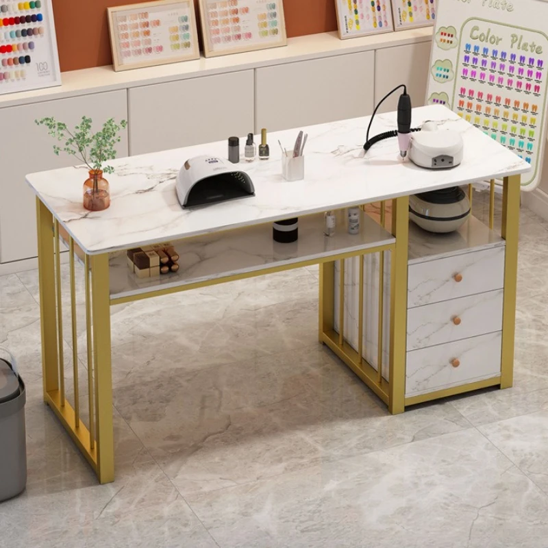 

simple modern nail desk marble desktop practical stable manicure table large capacity manicurista mobiliario salon furniture