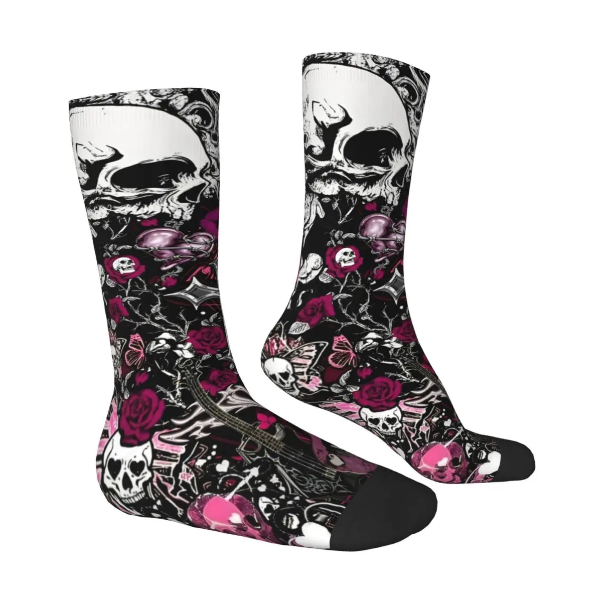 للجنسين الرجال الجوارب الظلام الجمجمة الصليب القوطية الفن جوارب الشتاء عادية الدافئة جوارب ناعمة مخصص في الهواء الطلق المضادة للانزلاق الجوارب