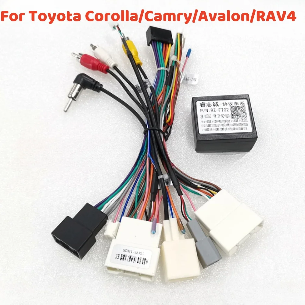 Dekoder Canbus Box FT-RZ-02 dla Toyota Corolla/Camry/Avalon/RAV4/Hilux/Sienna/16 Wiązka przewodów Kabel 2 Din GPS Radio samochodowe