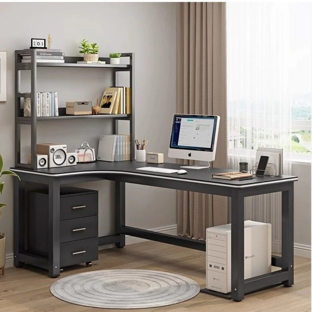 L-shape Computer Desk Writing Study Office Gaming Table Modern Simple Style Compact with Makeup Tables Standing Desk Converter