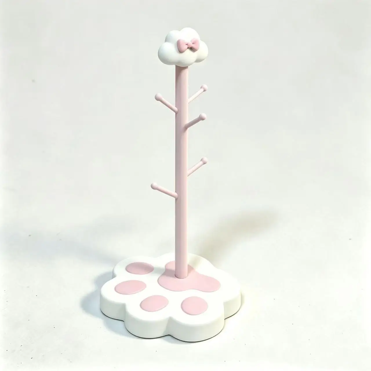 Kawaii InsCat Paw Base Floor-Standing Korean-Style Clothes Rack Doll Mini Wardrobe Baby Clothes Storage Display Rack Cute Gift - view 6