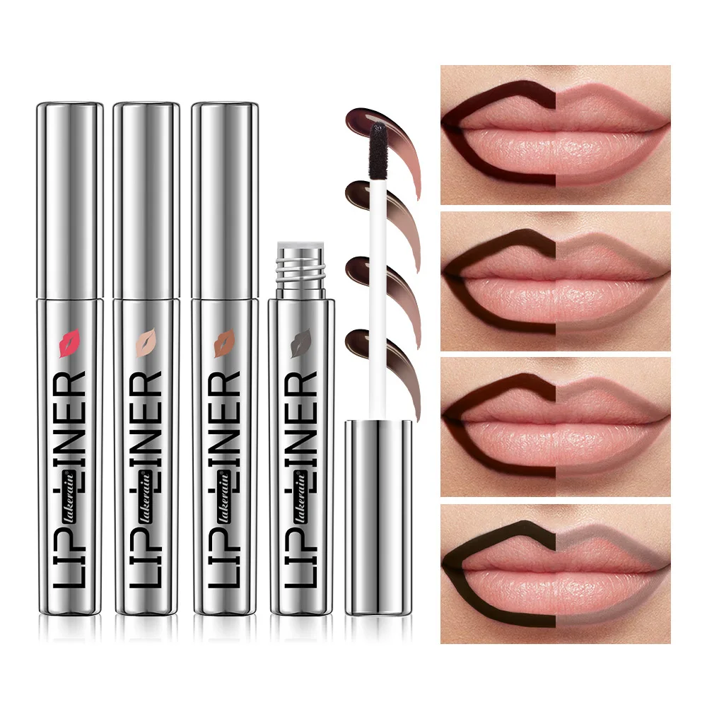 Lipliner Peel Off Lip Liner Stain Peel Off Lip Liner Tattoo Waterproof Matte Long-Lasting Brown Nude Lip Color เครื่องสําอางค์แต่งหน้า