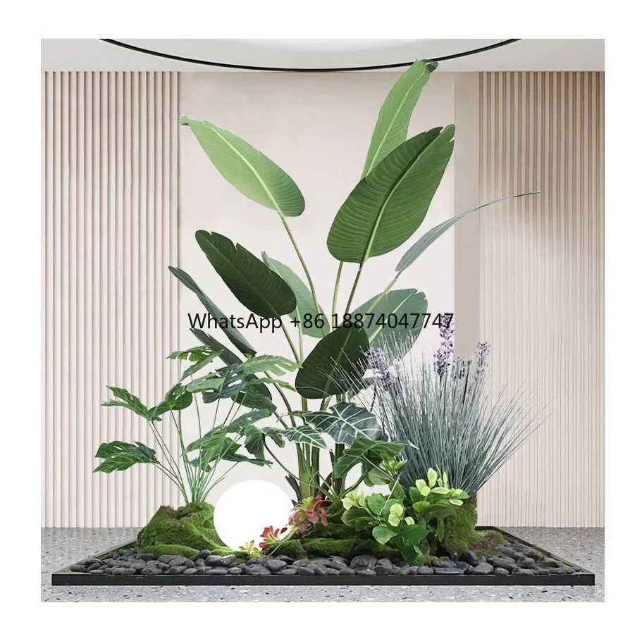 Simulation of green landscape combination office garden restaurant wedding decoration window store decoration