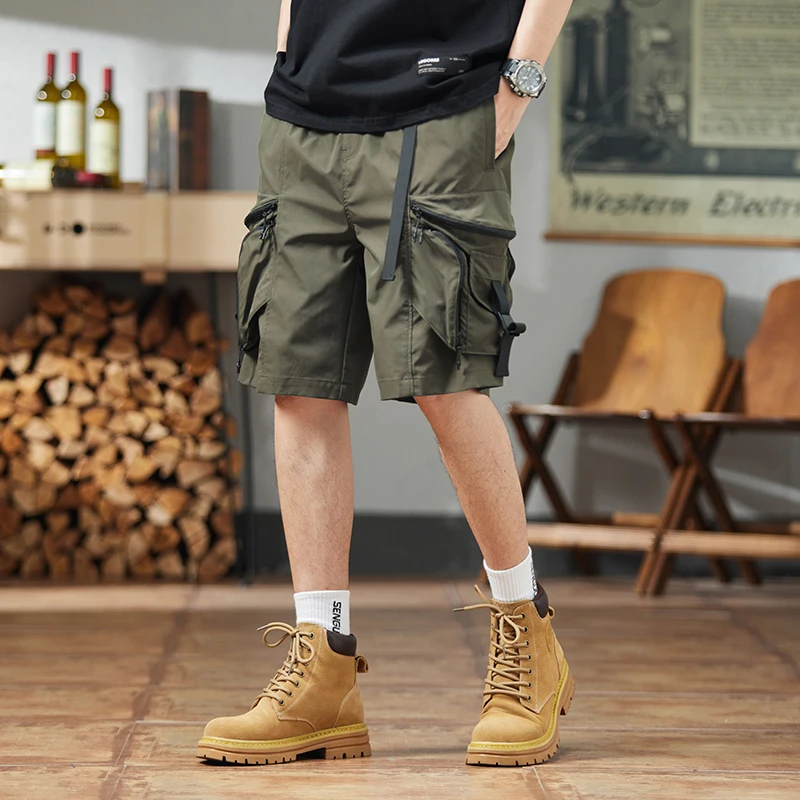 Summer new American vintage cargo shorts Men's fashion brand outdoor casual pants trend loose all-match shorts