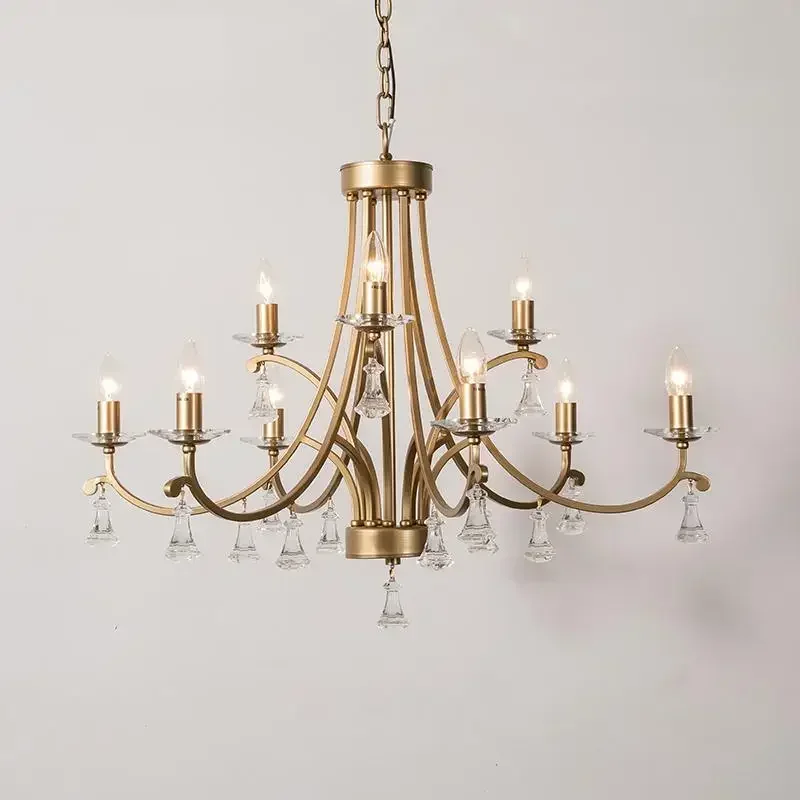 Nordic Crystal Chandeliers gold ceiling hanging Light Luxury Living Room Dining  Lamp Modern High-grade Chandelier Lighting