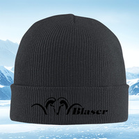 Ram horns and elegant Blaser letters Men Women Unisex Knitted Hat Beanie Pullover Cap Winter Thermal Warm Christmas Outdoor Cycl