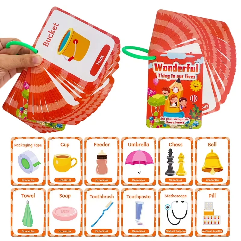 Family & House Matching Game Flash cards - 50 Vocabulary Cards for Kids | Memory Challenge with Daily Objects