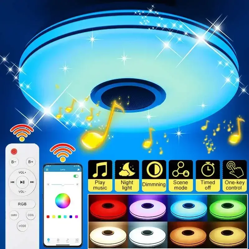 Hot salesHot sales120W Wifi RGB LED Ceiling Lights for Children's Room APP Remote bluetooth Smart Music Light Support Alexa go/G