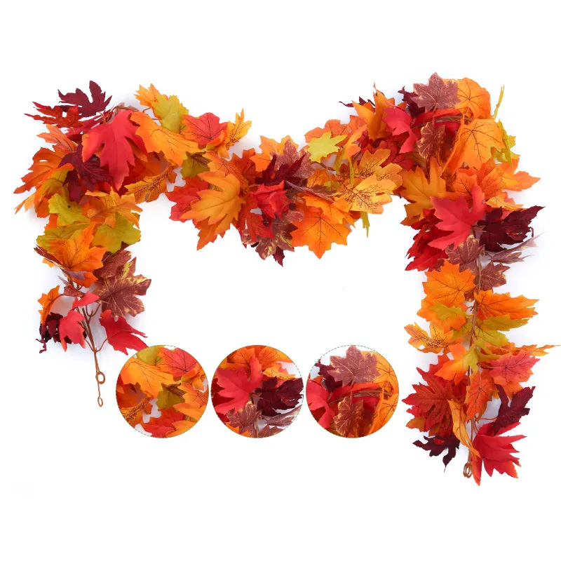 Artificial Plants Smaple Leaf Vine Flower Garlands Wedding Wreath Home Room Door Wall Garden Outdoor Yard Autumn Decora DIY Gift
