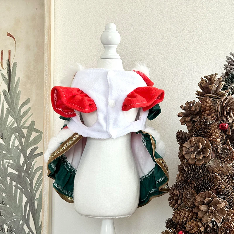 فستان أليف للقطط والكلاب، فستان أميرة عيد الميلاد المخملي للكلاب، ملابس الحيوانات الأليفة للكلاب والقطط الصغيرة، زي للكلاب والقطط #6