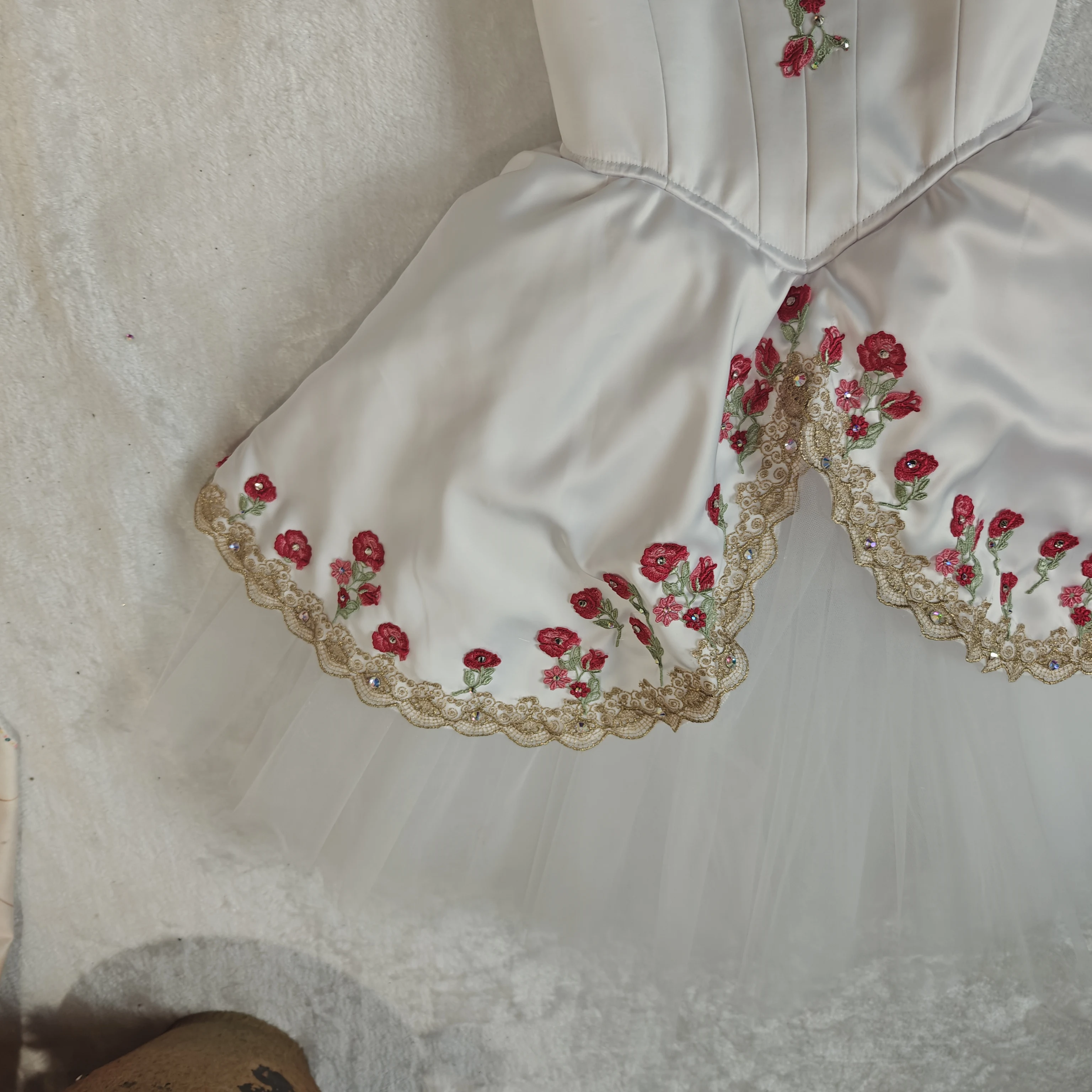 BT01586 Bambini Ragazze Bambini Donne Abbigliamento da prestazione per adulti Camicia lunga da cupido bianco Costumi da tutu di balletto