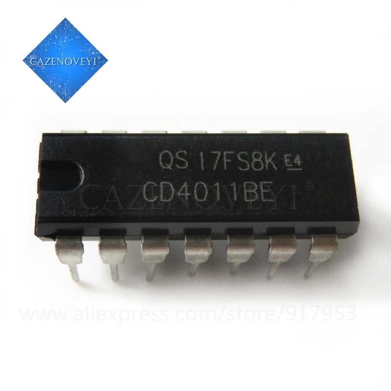 10 unids/lote CD4011BE CD4011 DIP-14 4011 QUAD 2 de entrada de puerta NAND IC en Stock