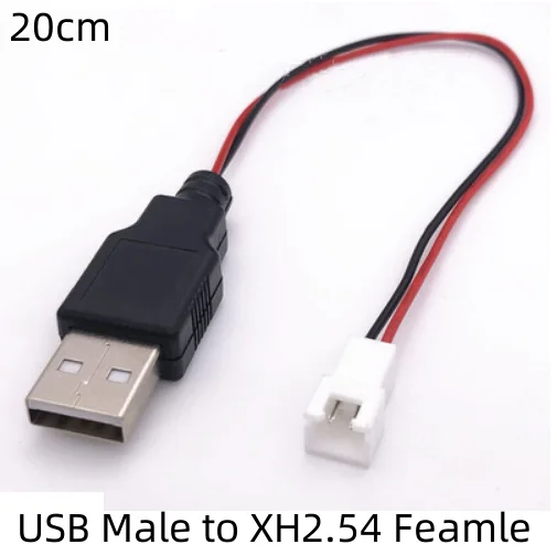 USB to XH2.54/PH2.0 terminal cable 2-core power supply USB Male/Female socket