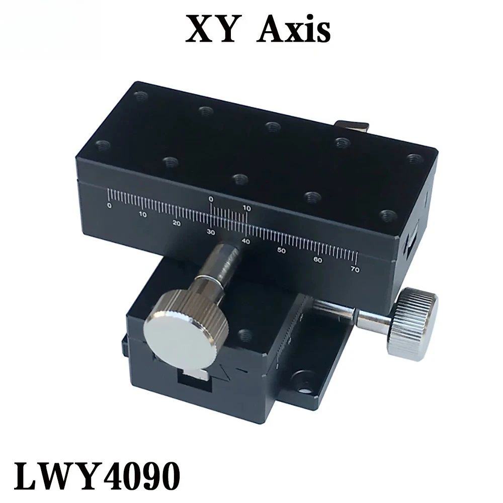 LWY4090 XY Axis Dovetail Sliding Stage 40×90mm Aluminum Gear Driven Manual Micro Positioning Precision Displacement Platform