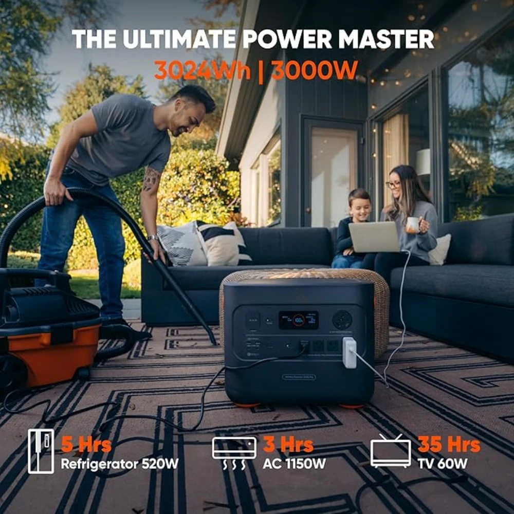 Solar Generator 3000 PRO 400W, 3024Wh Power Station with 2x200W Solar Panels, Fast Charging in 2.4 Hours, Generator