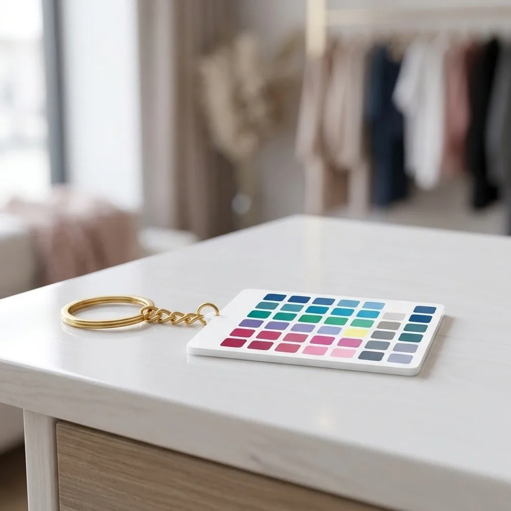 Makeup Shade Guide True Summer Keychain Makeup Shade Reference Pocket-friendly Accessory Portable Color Analysis Keychain