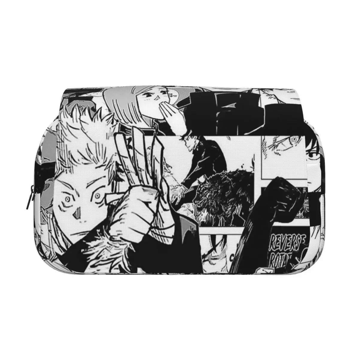 Double Clamshell Pen Case Jujutsus Kaisens Anime Pencilcases Pen Box for Student Bags Students School Zipper Stationery