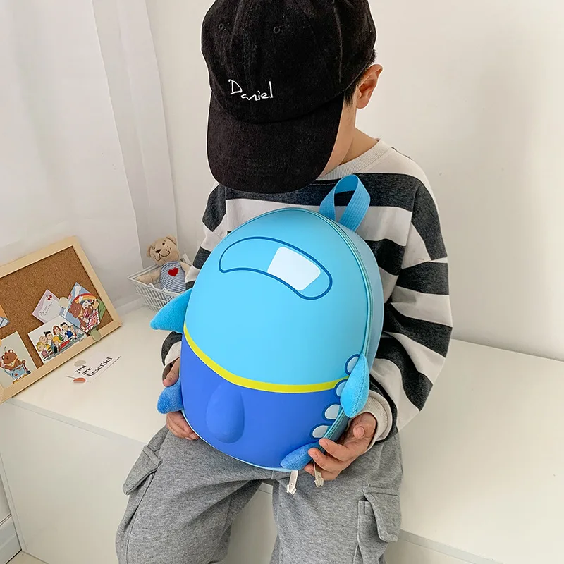 Mochila em formato de casca de ovo de desenho animado, bolsa escolar colorida moderna para jardim de infância, leve e de grande capacidade, mochila infantil