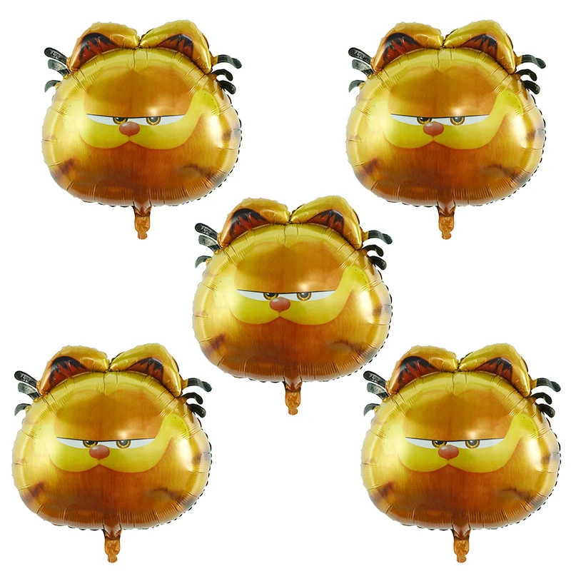 5Pcs Cartoon Garfielde Foil Balloos Birthday Theme Party Decoration Animal Pet Cat Air Globos Supplies Baby Shower Kids Toys