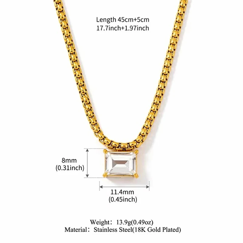 EILIECK Neue Sternzeichen-Geburtsstein-Anhänger-Halskette für Frauen Edelstahl Farbige Kubische Zirkonia Halskette Schmuck Geschenk – Detail 6